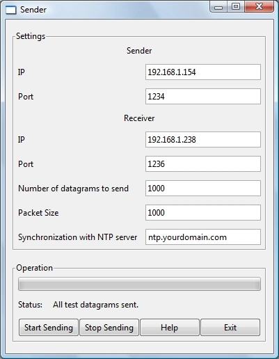 Screenshot of IP QoS Tester #1
