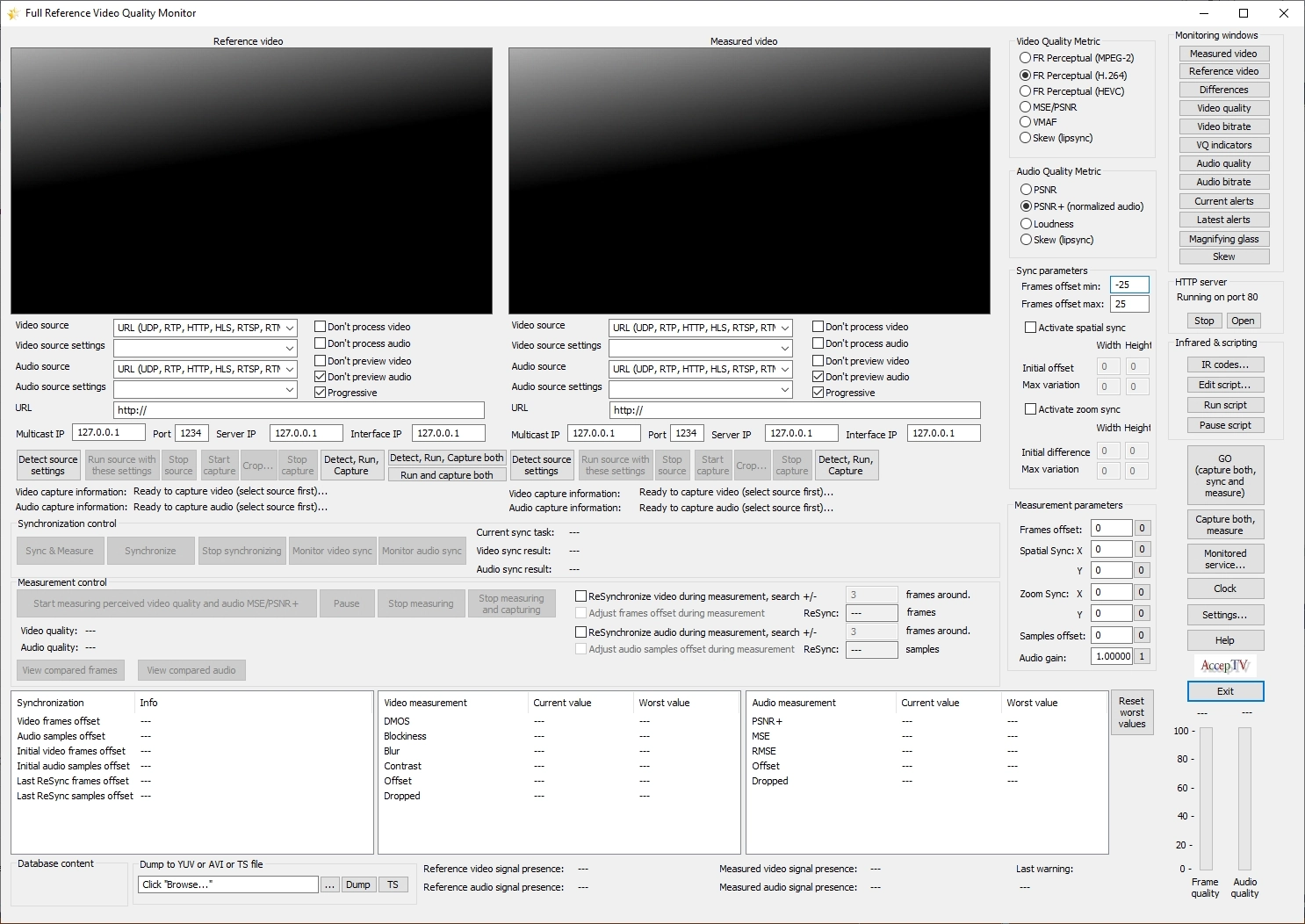Screenshot of Full Reference Video Quality Monitor #1