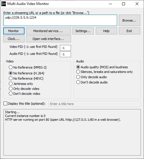 Screenshot of Multi Audio Video Monitor #1