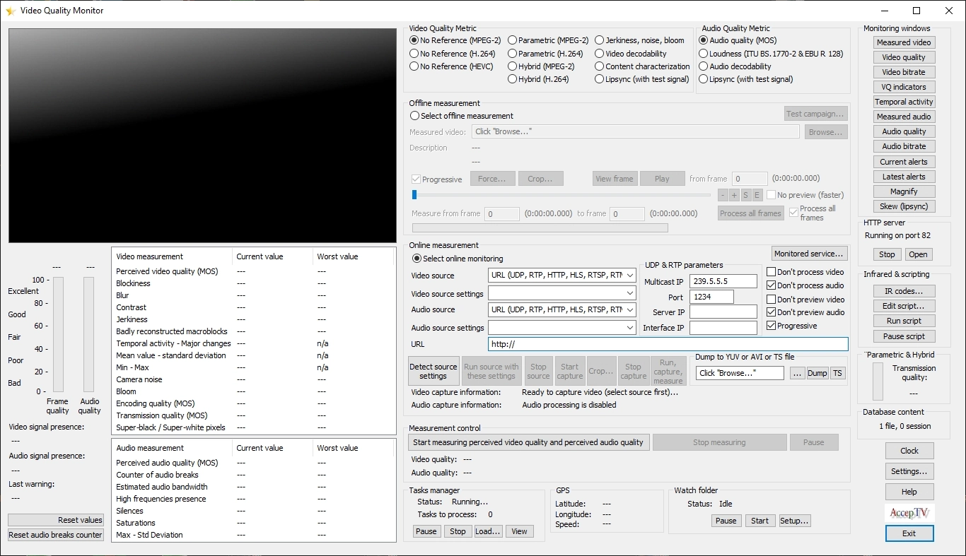 Screenshot of Video Quality Monitor #1
