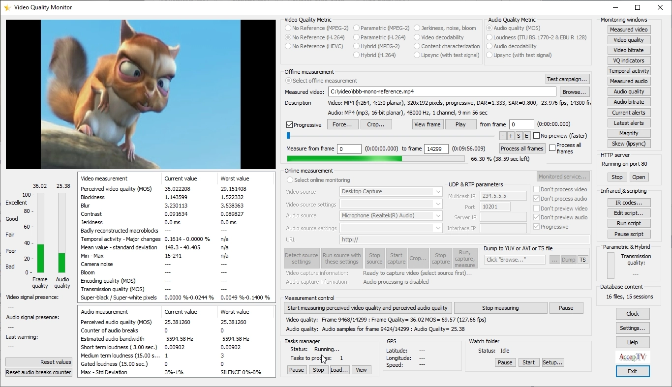 Screenshot of Video Quality Monitor #2